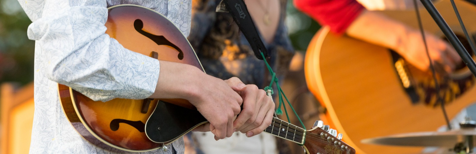 Musicians playing guitars