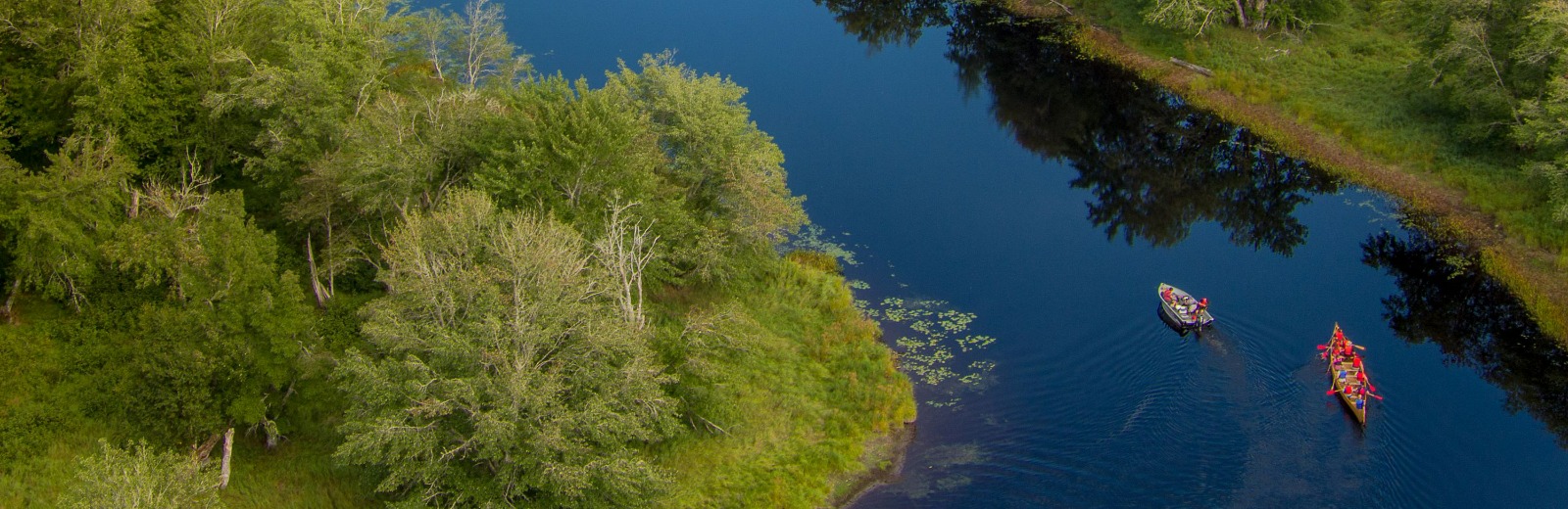 Kayaking down a river
