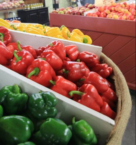 Farmers' market with fresh produce